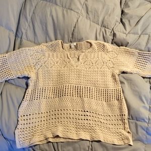 J Jill crochet open knit sweater XL
